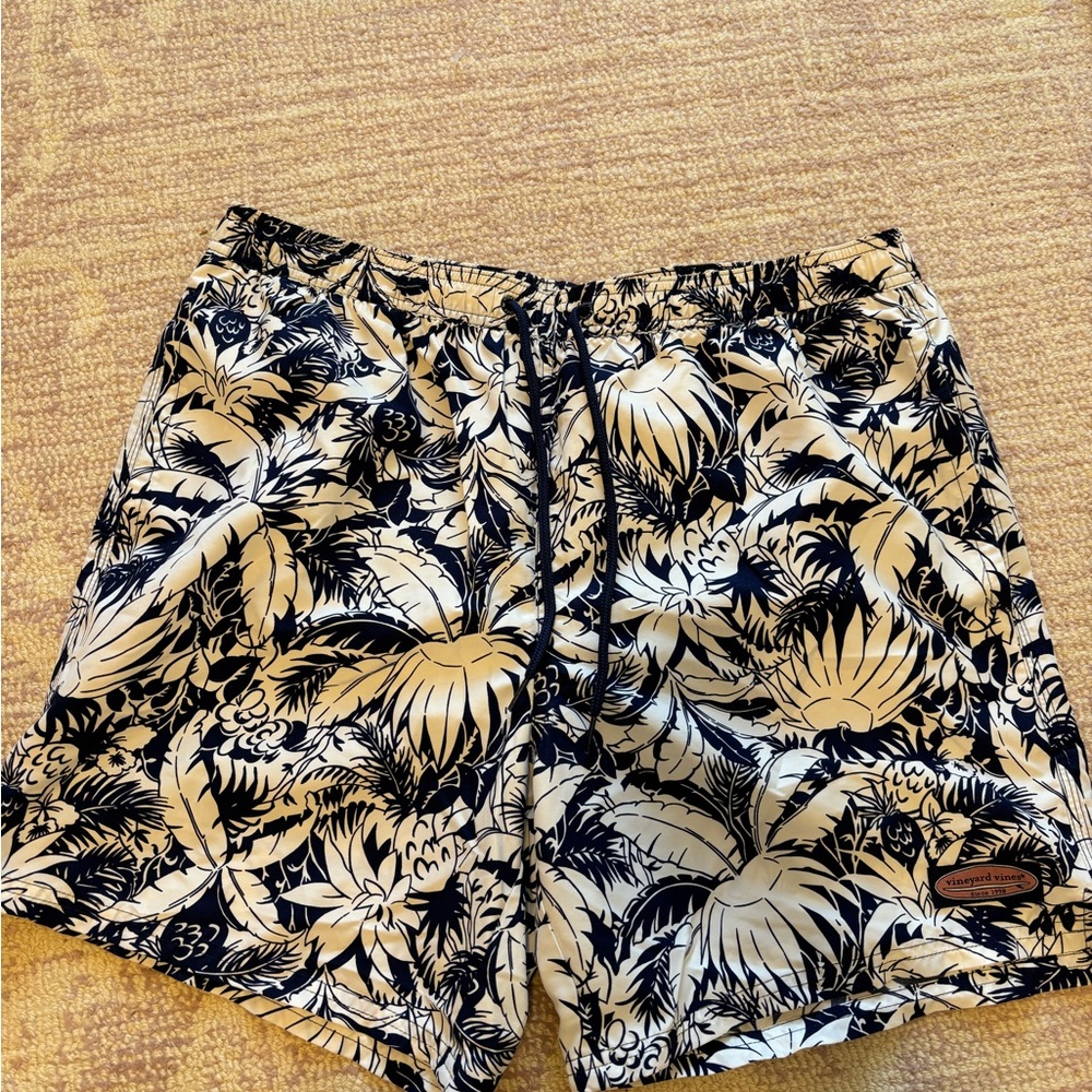 Floral Navy/White Print Swim Shorts